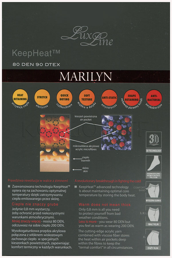 Колготки с термоэффектом большого размера MARILYN Keep Heat 80 XL